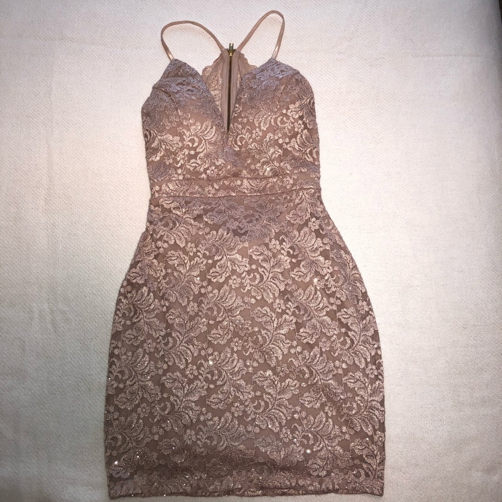 Lace Champagne Dress